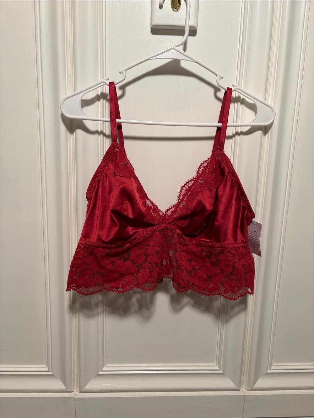 Auden Red Satin Lace Bralette